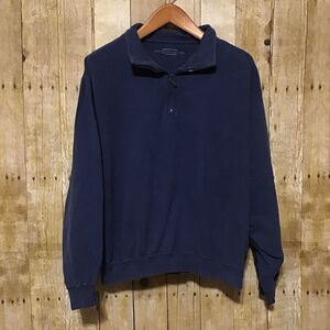 Carnoustie Blue Cotton Quarter Zip Sweatshirt XL